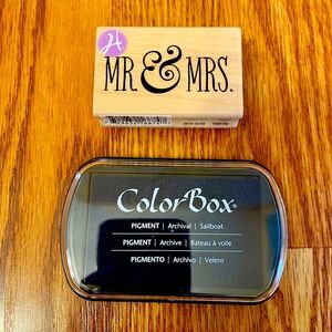 Mr. & Mrs. Stamp & Navy Stamp Pad